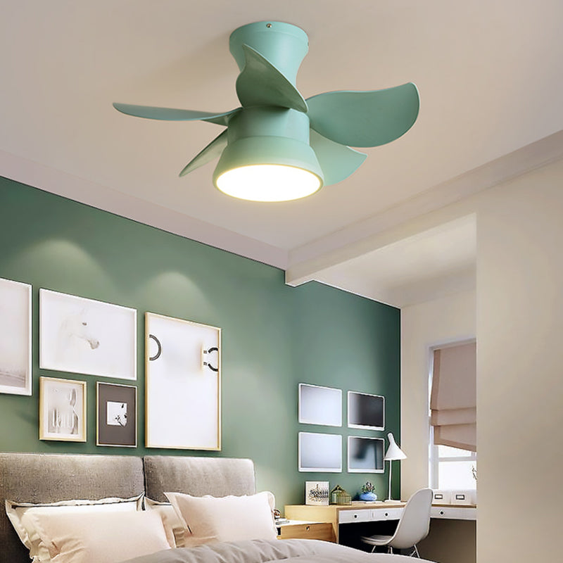 Ventiladores de techo de forma de ventilador de metal estilo para niños de 1 luces de lámpara de ventilador de techo