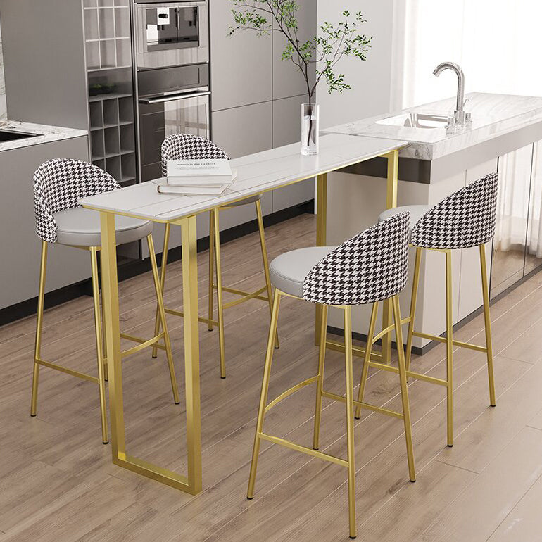 Modern Rectangle Sintered Stone Table Dining Bar Counter Table for Kitchen