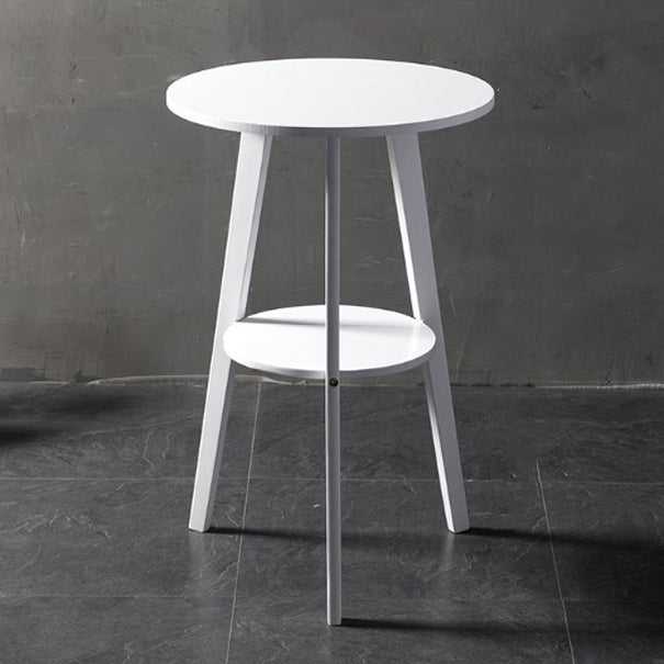 Modern Style Round Bar Table Wood Top Pub Table for Dining Room