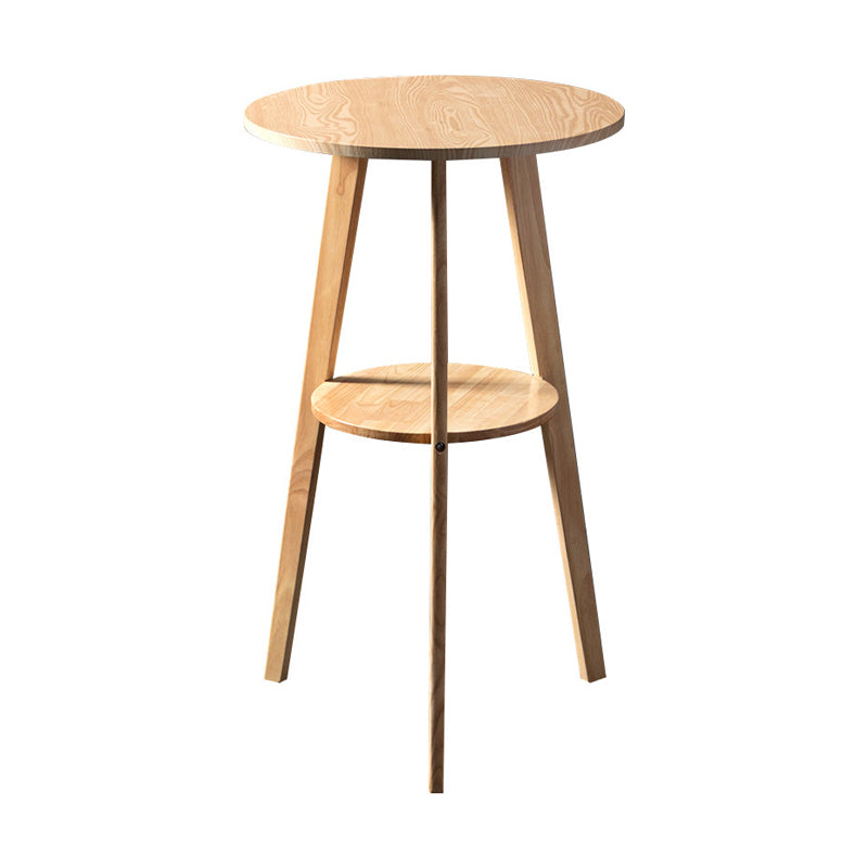 Modern Style Round Bar Table Wood Top Pub Table for Dining Room