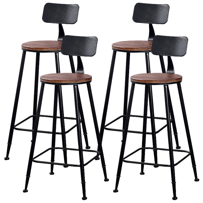 29.53" Industrial Bar and Counter Stool Low Back Stool with 4 Legs