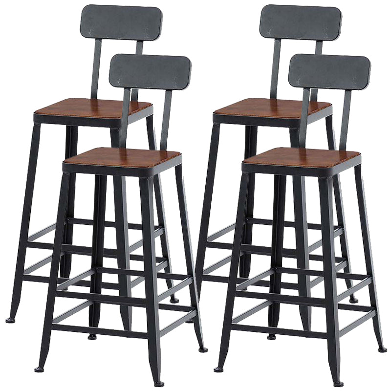 29.53" Industrial Bar and Counter Stool Low Back Stool with 4 Legs