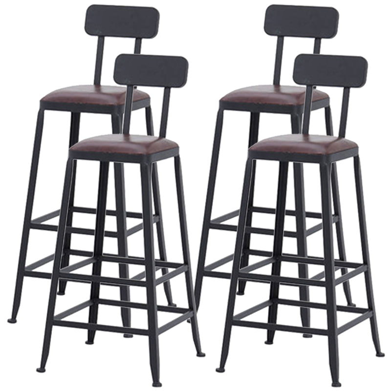 29.53" Industrial Bar and Counter Stool Low Back Stool with 4 Legs