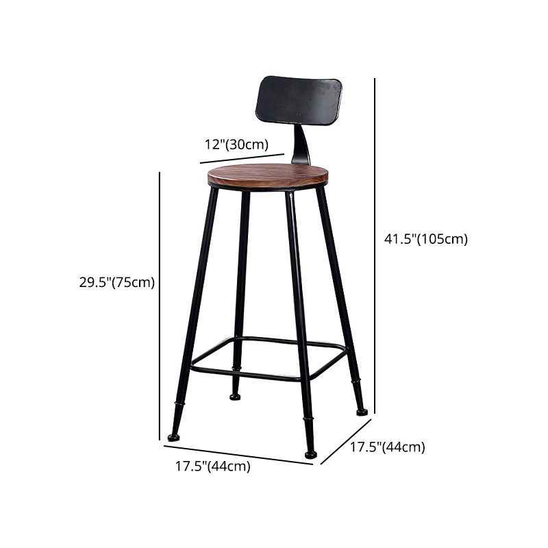 29.53" Industrial Bar and Counter Stool Low Back Stool with 4 Legs
