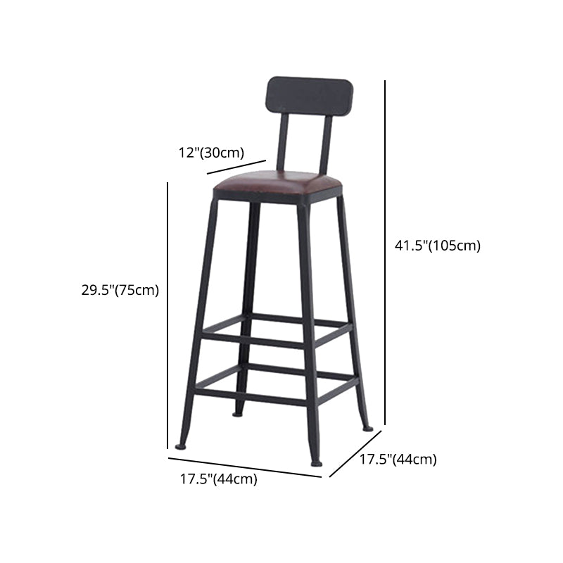 29.53" Industrial Bar and Counter Stool Low Back Stool with 4 Legs