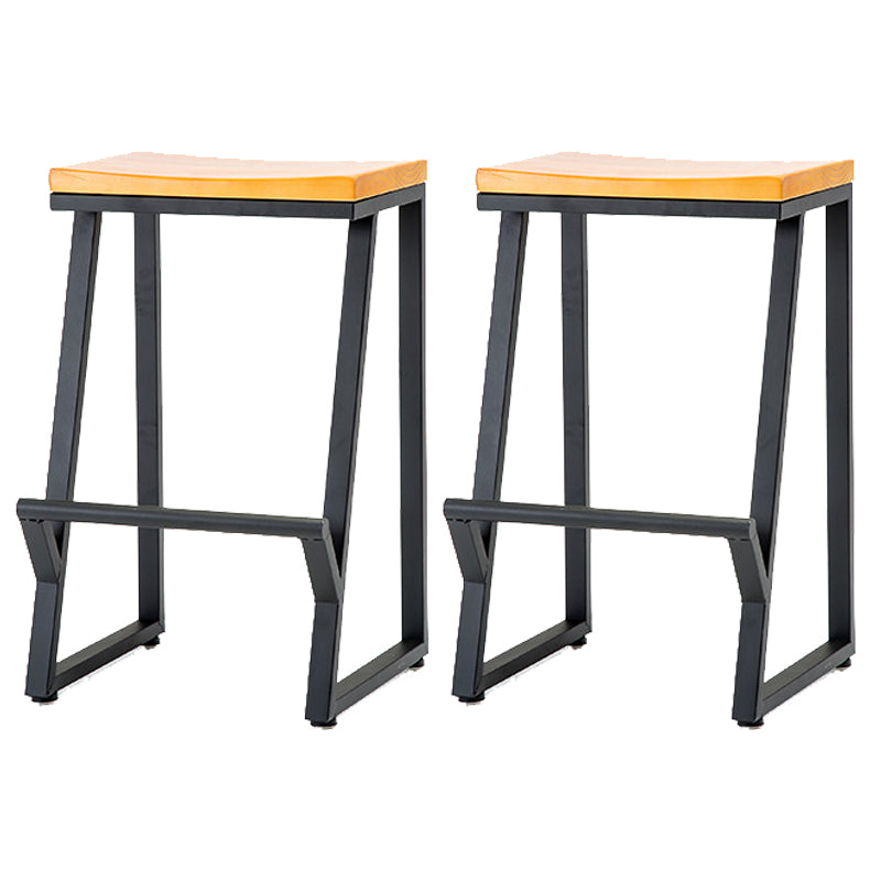 Industrial Bar and Counter Stool Backless Stool with Sled Base in Black