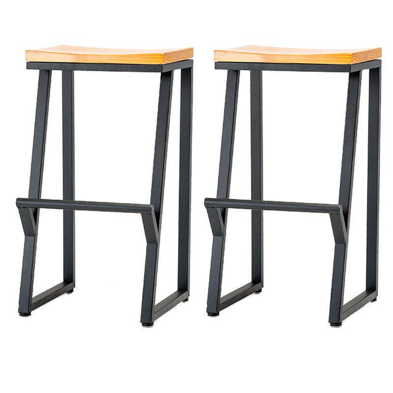 Industrial Bar and Counter Stool Backless Stool with Sled Base in Black