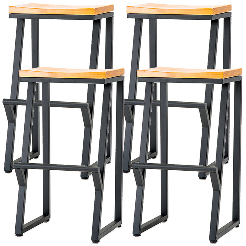 Industrial Bar and Counter Stool Backless Stool with Sled Base in Black