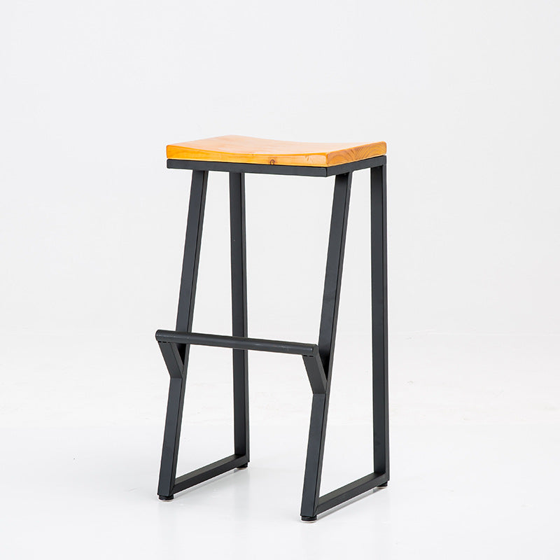 Industrial Bar and Counter Stool Backless Stool with Sled Base in Black