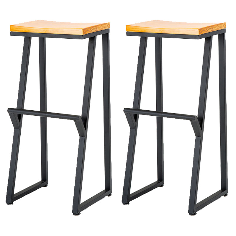 Industrial Bar and Counter Stool Backless Stool with Sled Base in Black