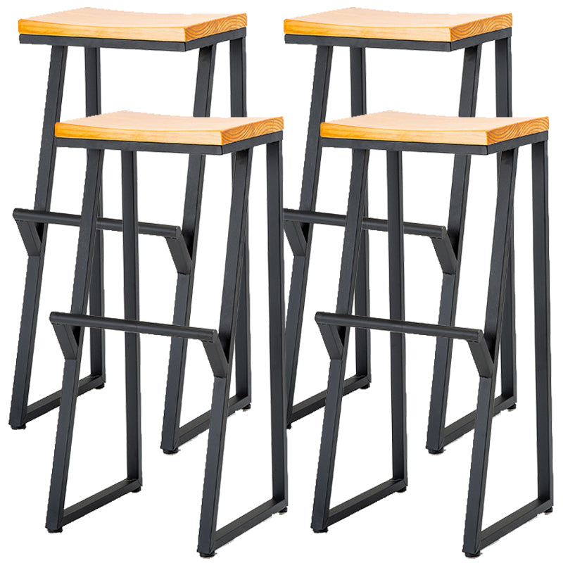 Industrial Bar and Counter Stool Backless Stool with Sled Base in Black