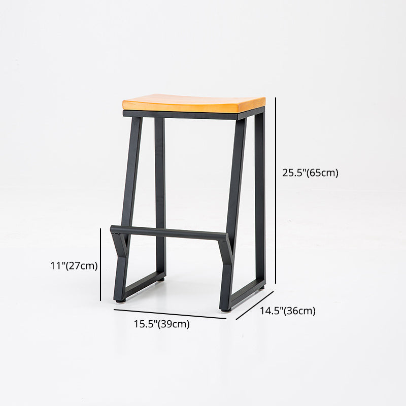 Industrial Bar and Counter Stool Backless Stool with Sled Base in Black