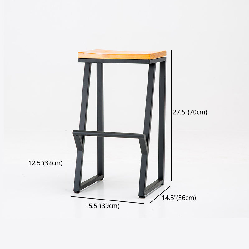 Industrial Bar and Counter Stool Backless Stool with Sled Base in Black