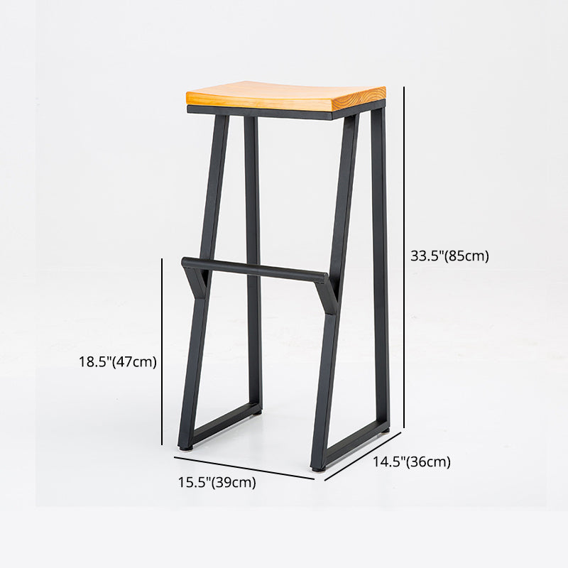 Industrial Bar and Counter Stool Backless Stool with Sled Base in Black