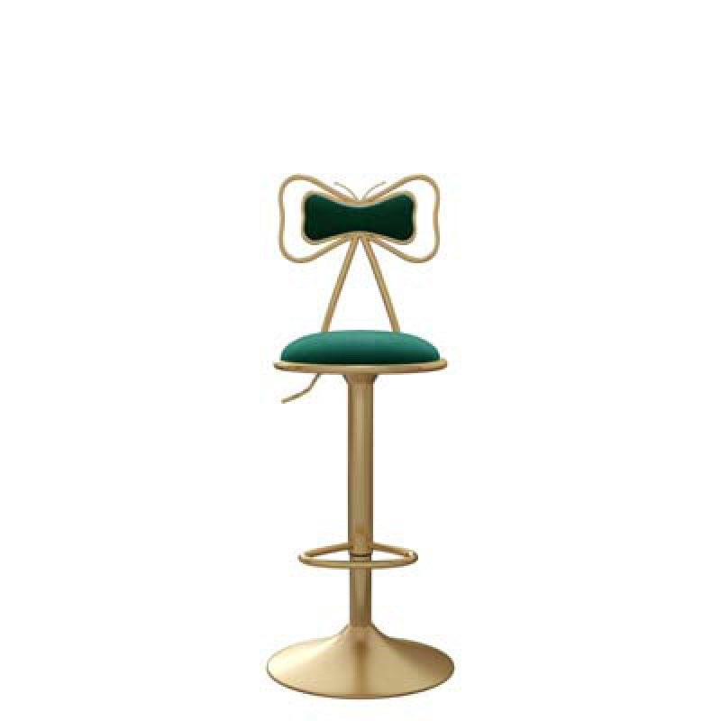 Glam Upholstered Home Stool Matte Finish Footrest Low Back Barstool