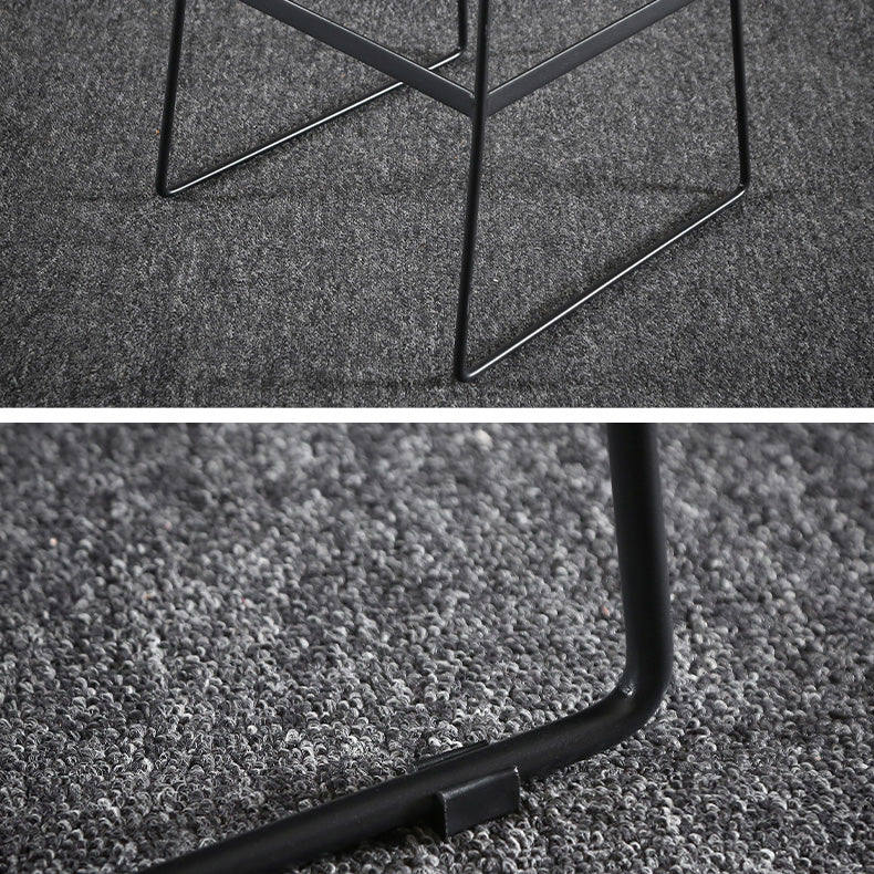 Modern Restaurant Leather Stool Matte Finish Footrest Low Back Barstool