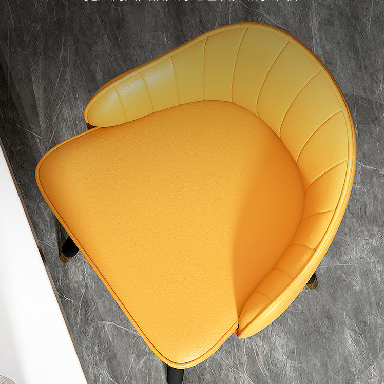 Contemporary Home Leather Stool Matte Finish Footrest Armed Stool