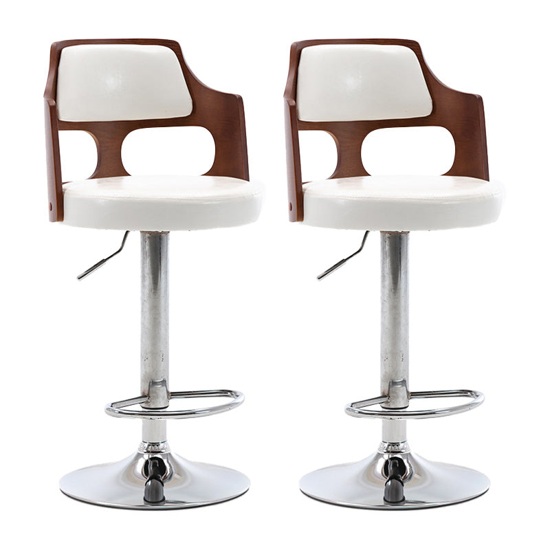 Modern Adjustable Swivel Barstool Matte Finish Footrest Stool