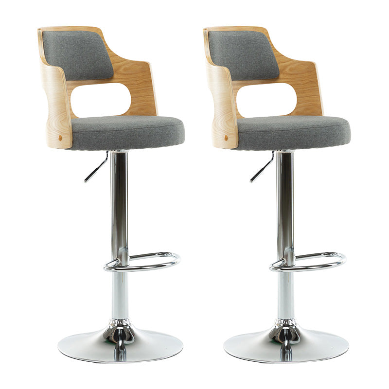 Modern Adjustable Swivel Barstool Matte Finish Footrest Stool