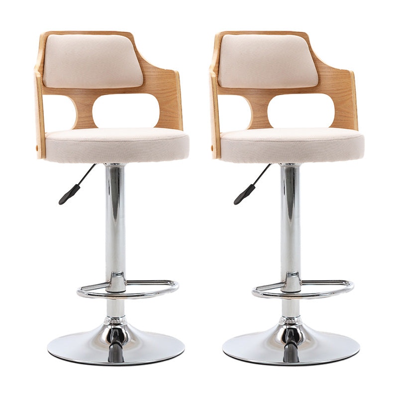 Modern Adjustable Swivel Barstool Matte Finish Footrest Stool