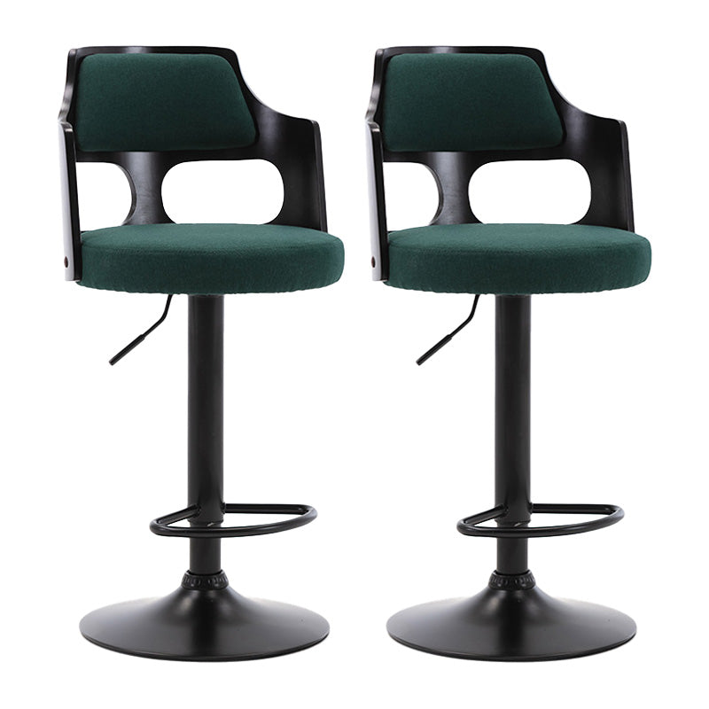 Modern Adjustable Swivel Barstool Matte Finish Footrest Stool