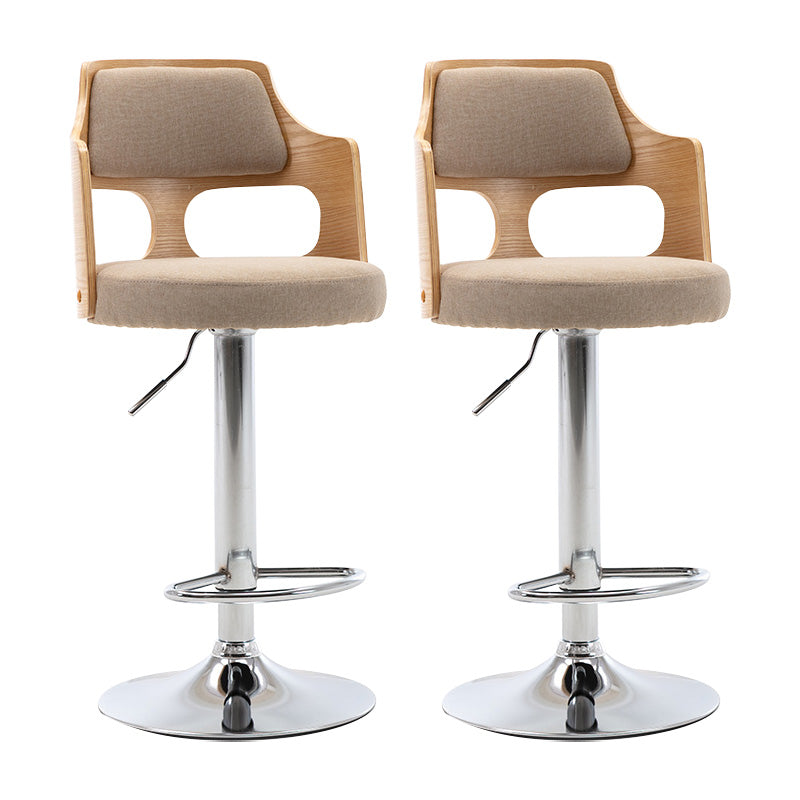 Modern Adjustable Swivel Barstool Matte Finish Footrest Stool