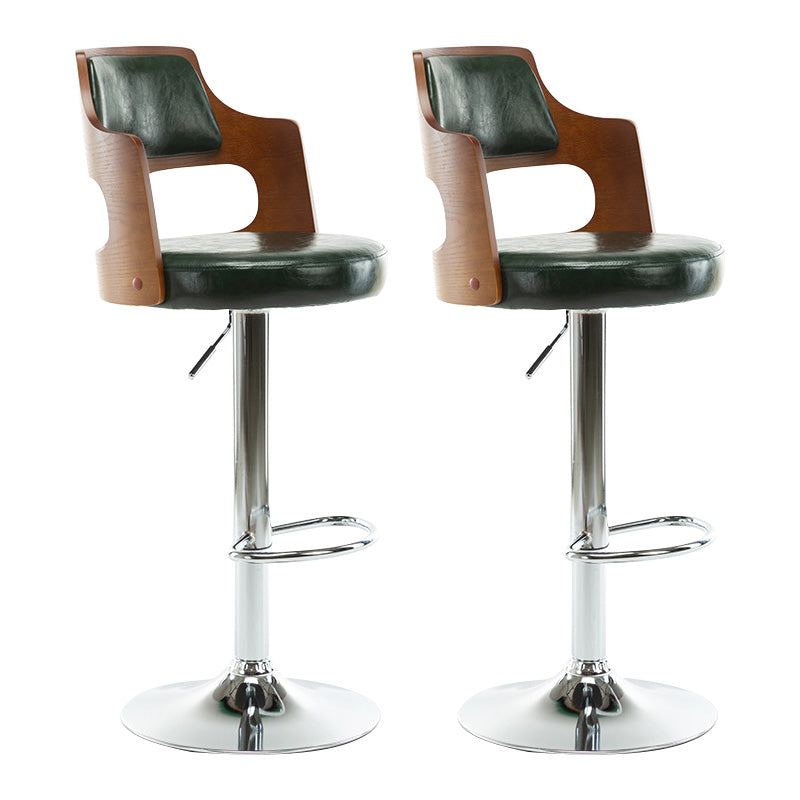 Modern Adjustable Swivel Barstool Matte Finish Footrest Stool