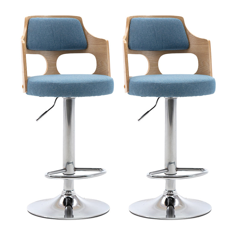 Modern Adjustable Swivel Barstool Matte Finish Footrest Stool