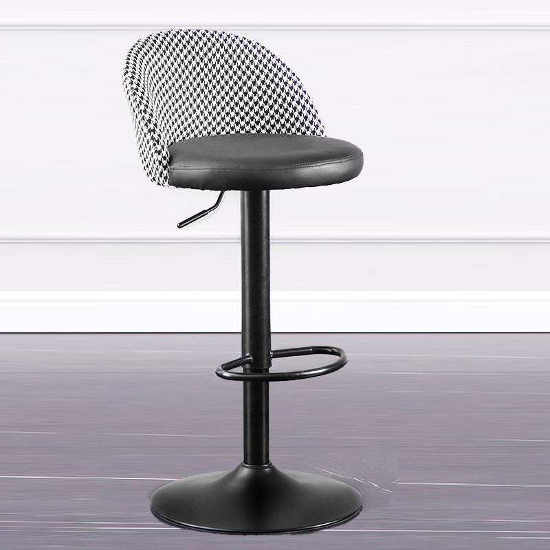 Contemporary Leather Home Stool Matte Finish Adjustable Footrest Barstool