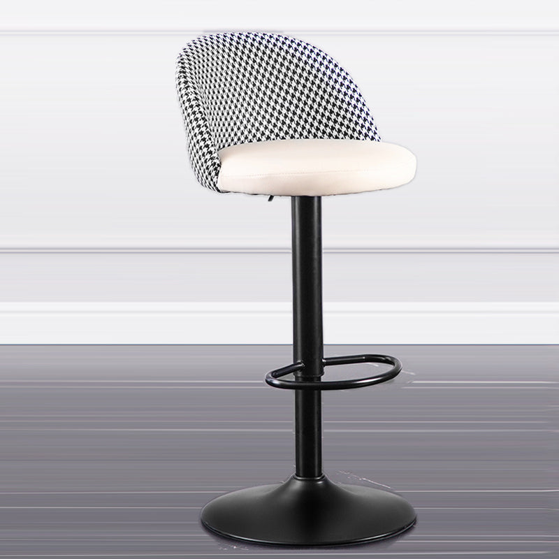 Contemporary Leather Home Stool Matte Finish Adjustable Footrest Barstool