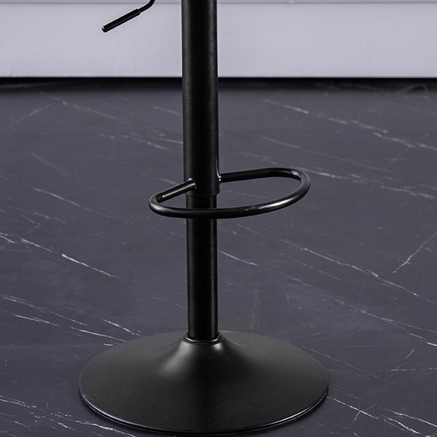 Contemporary Leather Home Stool Matte Finish Adjustable Footrest Barstool