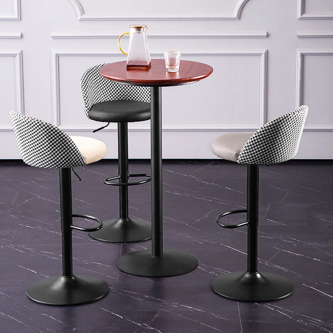 Contemporary Leather Home Stool Matte Finish Adjustable Footrest Barstool