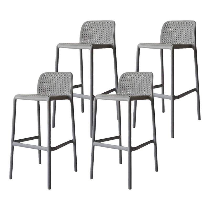 Modern Plastic Bristol Stool Footrest Matte Finish Stackable Barstool