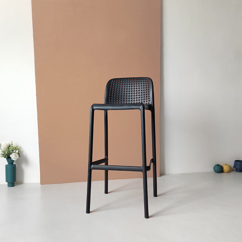 Modern Plastic Bristol Stool Footrest Matte Finish Stackable Barstool