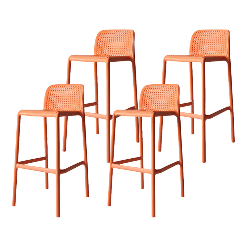 Modern Plastic Bristol Stool Footrest Matte Finish Stackable Barstool