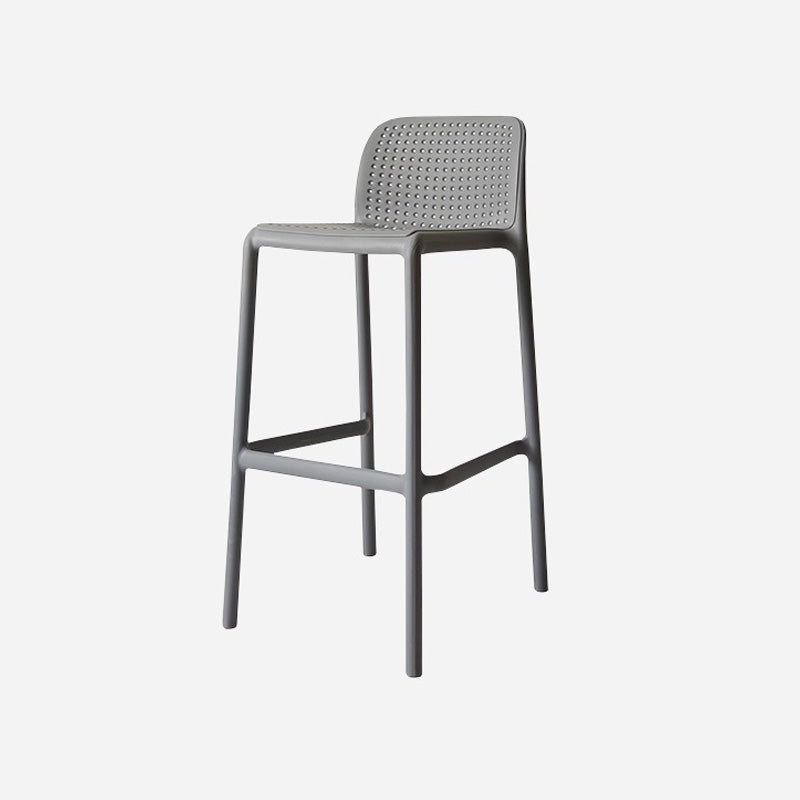 Modern Plastic Bristol Stool Footrest Matte Finish Stackable Barstool