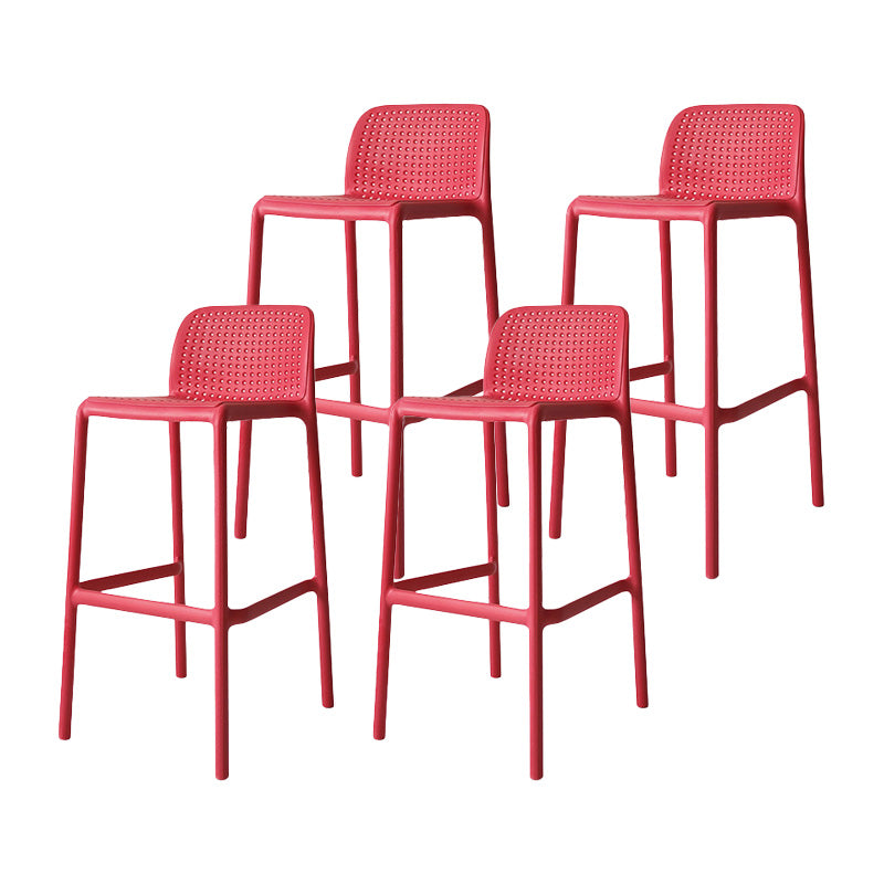 Modern Plastic Bristol Stool Footrest Matte Finish Stackable Barstool