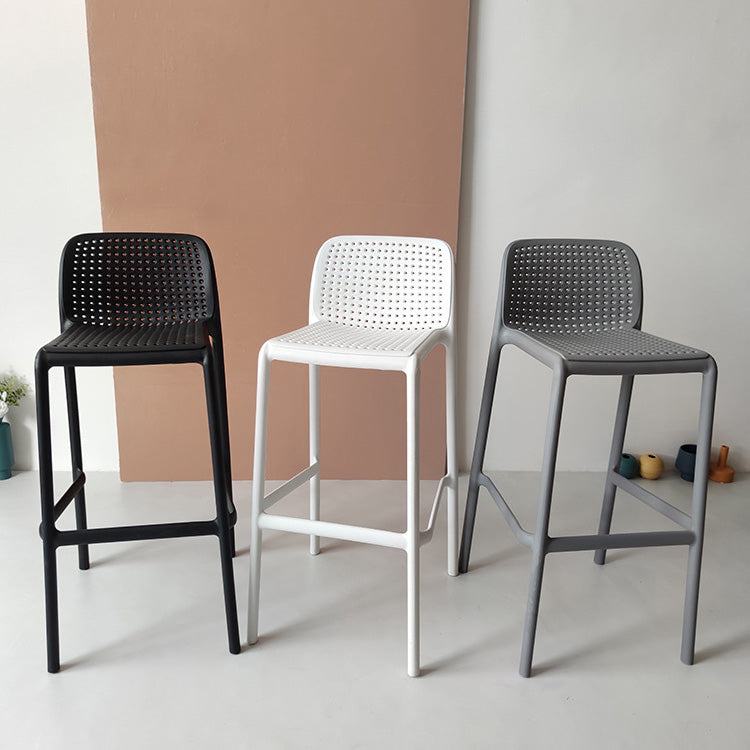 Modern Plastic Bristol Stool Footrest Matte Finish Stackable Barstool