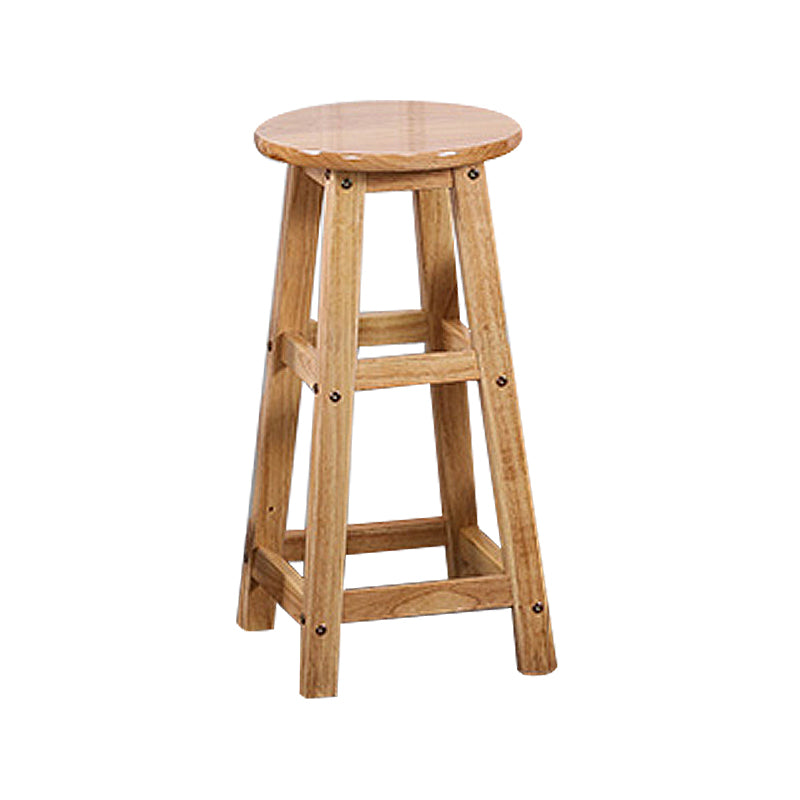 Modern Armless Backless Counter Stool Wood Cafe Bar Stool with Seat and Pedal