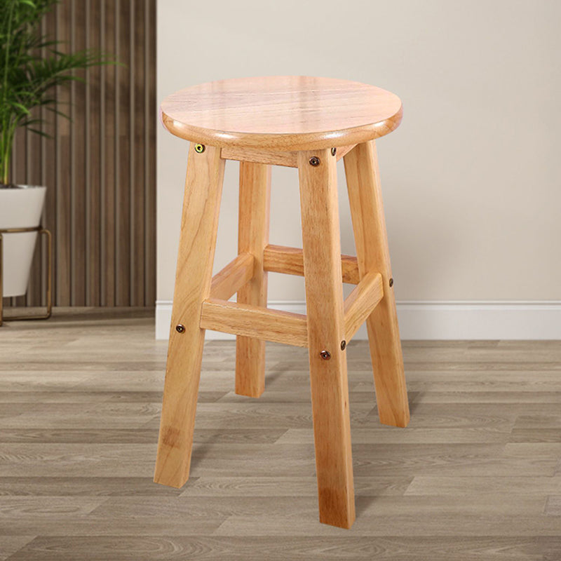 Modern Armless Backless Counter Stool Wood Cafe Bar Stool with Seat and Pedal