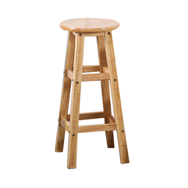 Modern Armless Backless Counter Stool Wood Cafe Bar Stool with Seat and Pedal