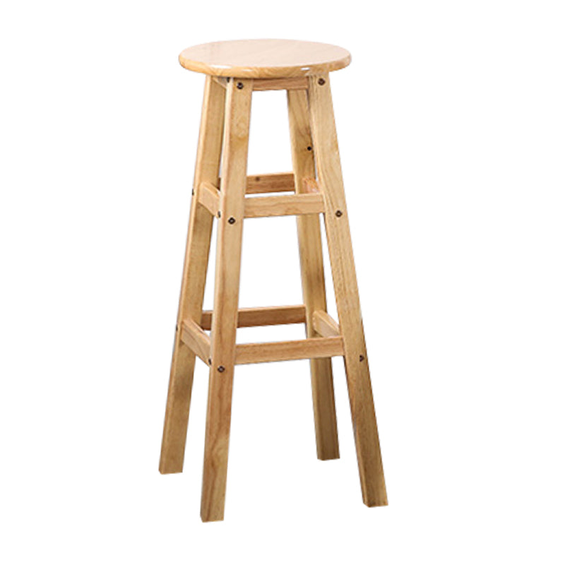 Modern Armless Backless Counter Stool Wood Cafe Bar Stool with Seat and Pedal