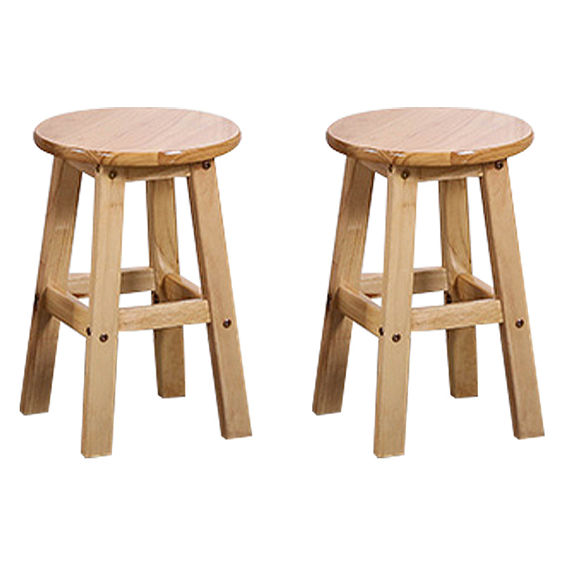 Modern Armless Backless Counter Stool Wood Cafe Bar Stool with Seat and Pedal