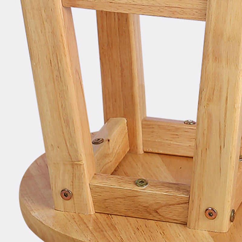 Modern Armless Backless Counter Stool Wood Cafe Bar Stool with Seat and Pedal