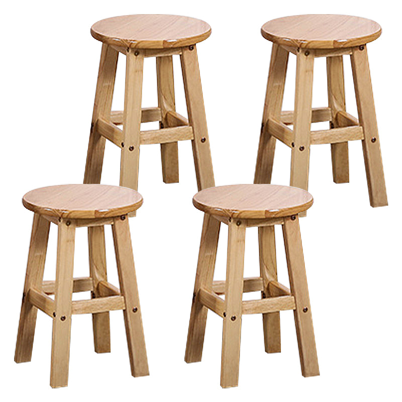 Modern Armless Backless Counter Stool Wood Cafe Bar Stool with Seat and Pedal
