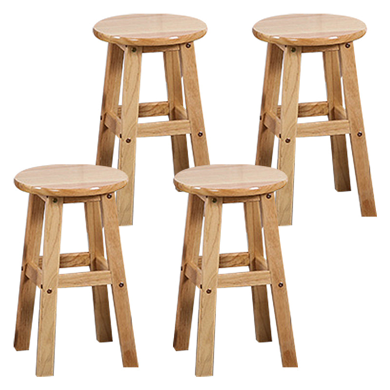 Modern Armless Backless Counter Stool Wood Cafe Bar Stool with Seat and Pedal