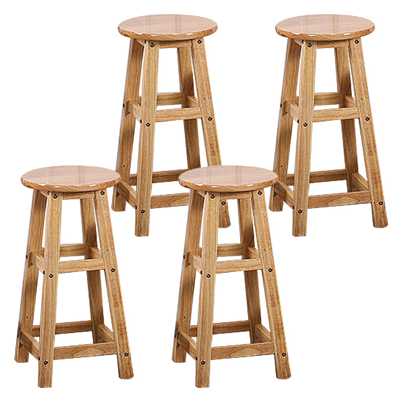 Modern Armless Backless Counter Stool Wood Cafe Bar Stool with Seat and Pedal