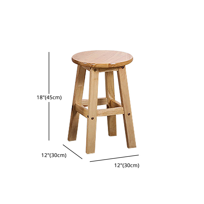 Modern Armless Backless Counter Stool Wood Cafe Bar Stool with Seat and Pedal