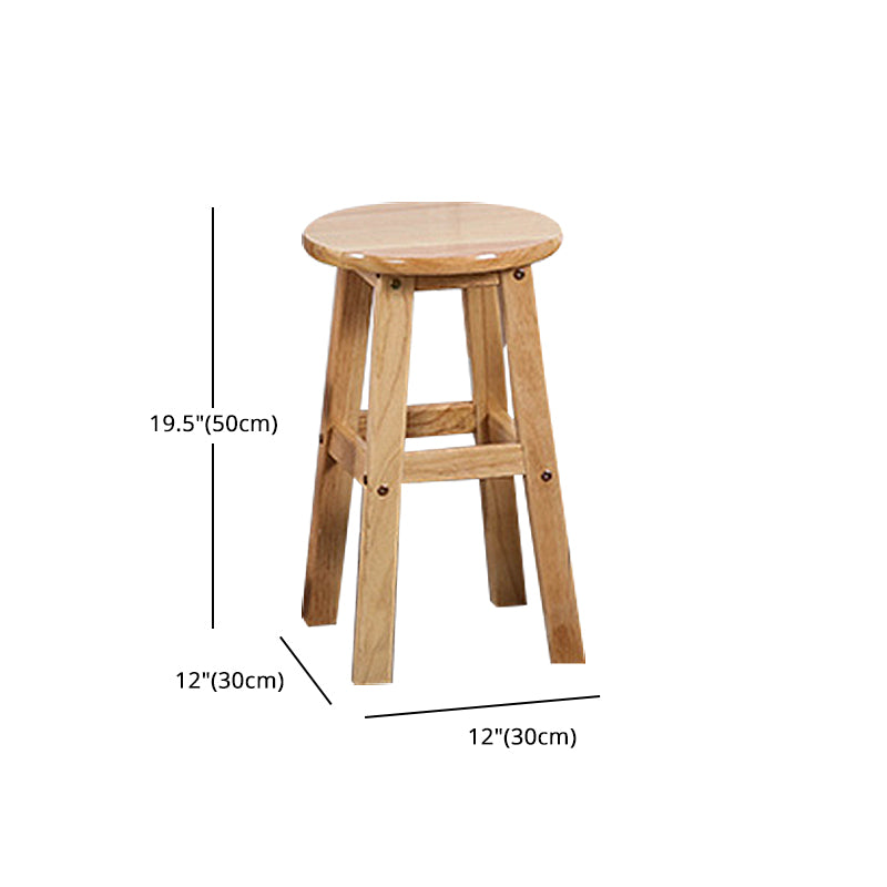 Modern Armless Backless Counter Stool Wood Cafe Bar Stool with Seat and Pedal