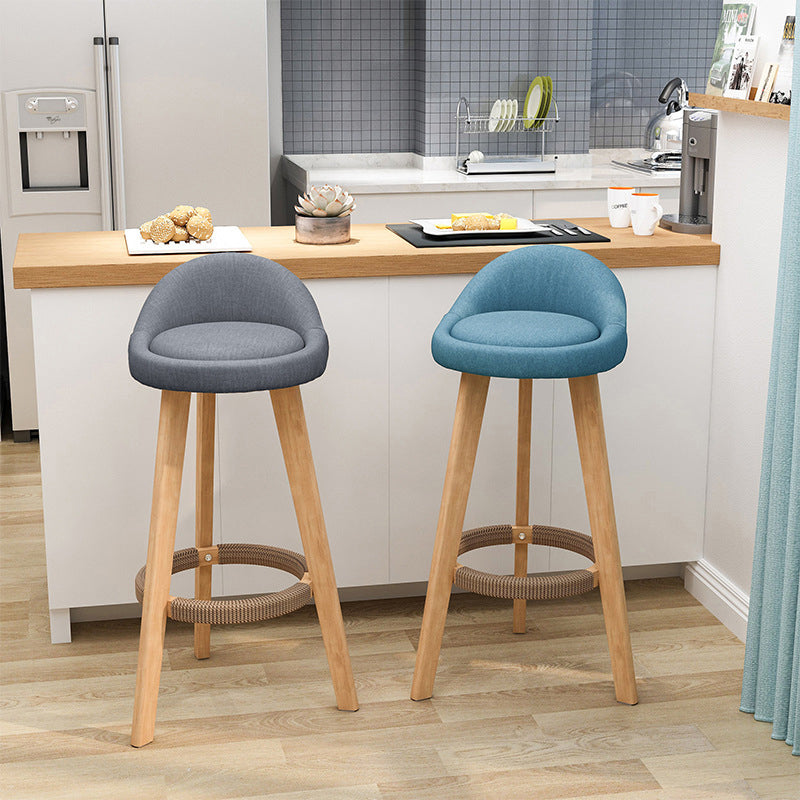 Scandinavian Home Solid Wood Bar Stool Matte Finish Footrest Stool